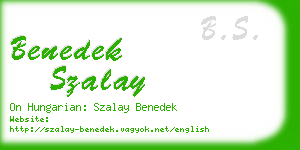 benedek szalay business card